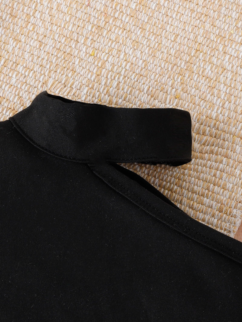 T-shirt Halter Para Bebê Menina E Calça Cargo De Lado Com Bolso Aba Sem Cinto