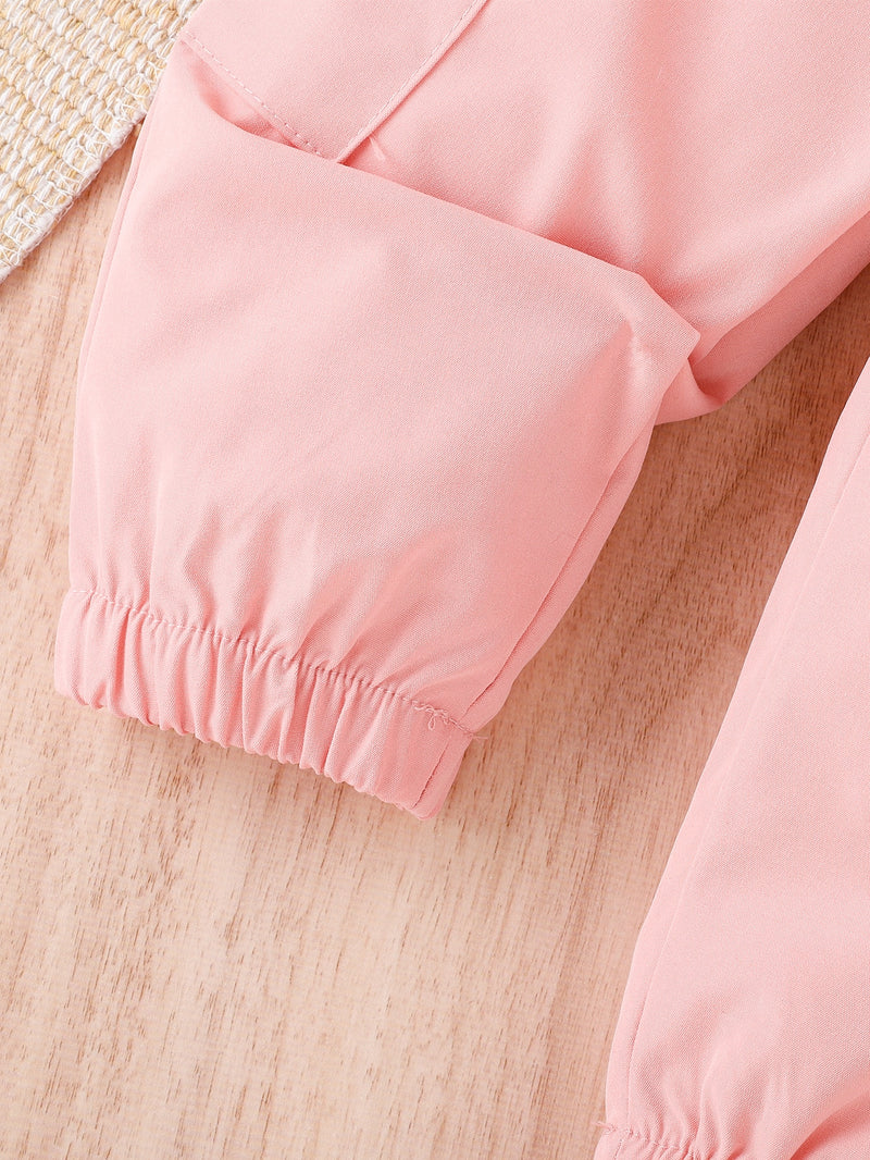 T-shirt Halter Para Bebê Menina E Calça Cargo De Lado Com Bolso Aba Sem Cinto