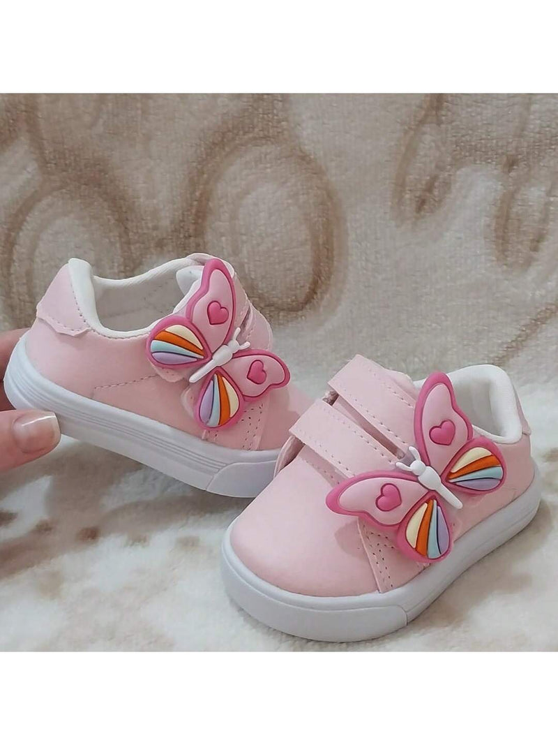 Tênis Borboleta rosa bebê menina infantil