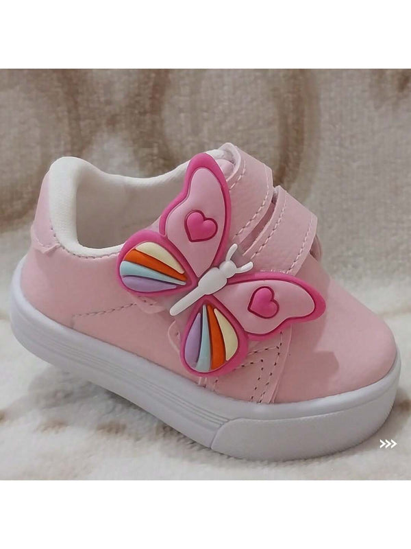 Tênis Borboleta rosa bebê menina infantil