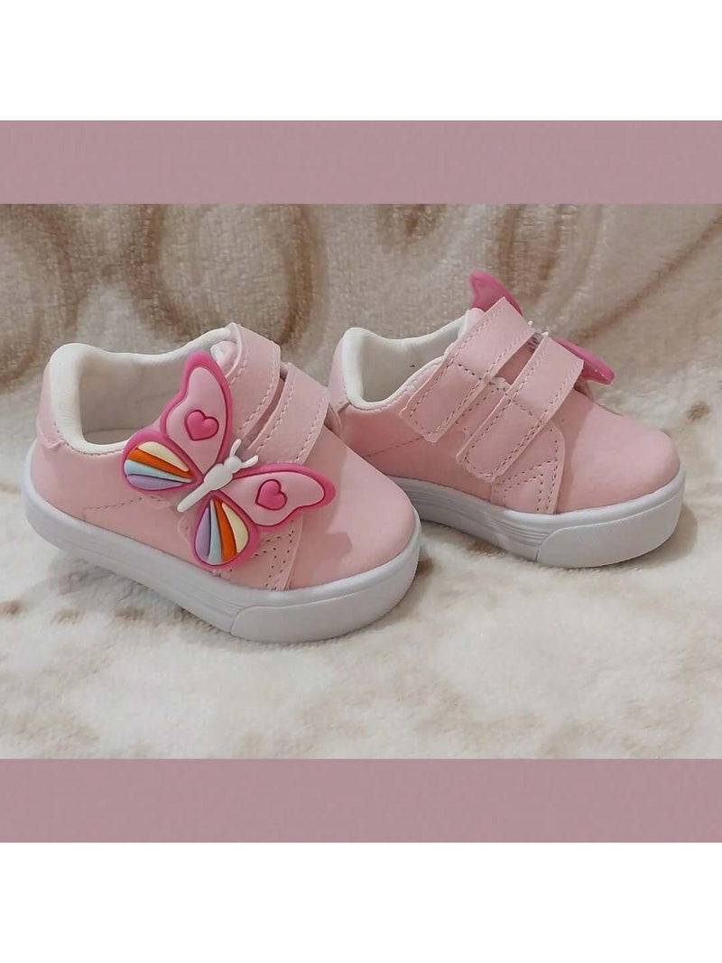 Tênis Borboleta rosa bebê menina infantil