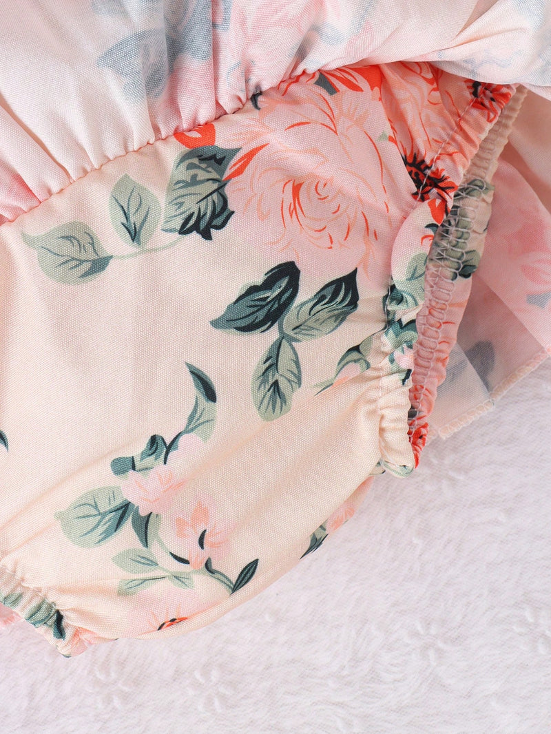 Conjunto de 2 peças de Bodysuit e shorts adoráveis para bebê menina, para o verão