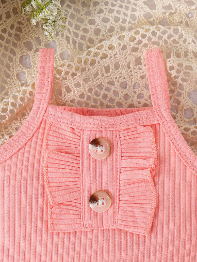Conjunto de 2 peças de Bodysuit e shorts adoráveis para bebê menina, para o verão