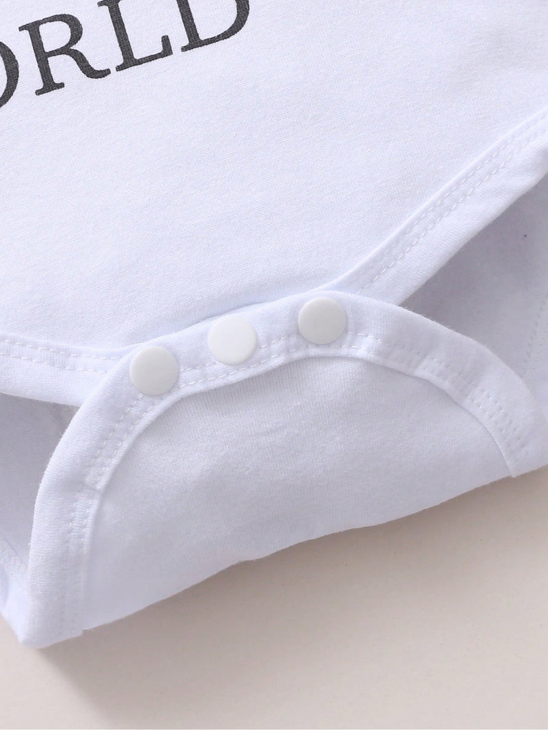 BrownBark Conjunto de 4 peças de Top e Calça e Chapéu e Faixa de Cabeça de Manga Longa com Estampa de Alfabeto para Bebê Menina na Primavera e Outono.