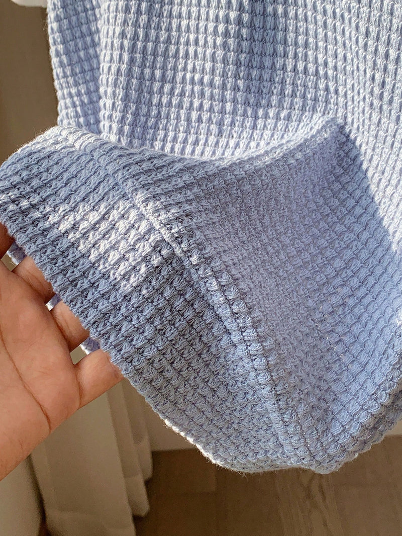 2 peças Conjunto de Camiseta Gráfica Simples e Shorts Casuais para Meninos, Tecido Macio e Confortável Tipo Waffle com Padrão de Letras, Adequado para Uso Diário, Escola, Viagem, Esportes, Primavera/Verão