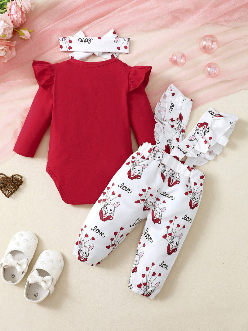 BrownBark Conjunto de roupa de bebê com 3 peças - Top de Manga Longa Amarela com Macacão de Flores e Faixa de Cabeça