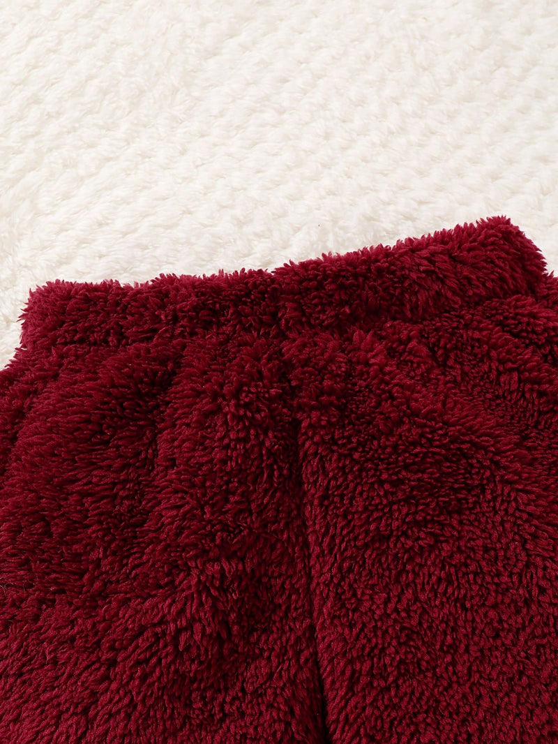 Conjunto de 2 peças para Bebê Menina - Casaco de Fleece Reversível com Bordado de Urso Fofo