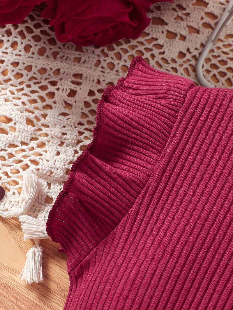 Vestido Fofo Casual e Romântico de Borboleta com Cinto Estampado com Padrão Diário Básico para Bebê Menina, Adequado para Passeios