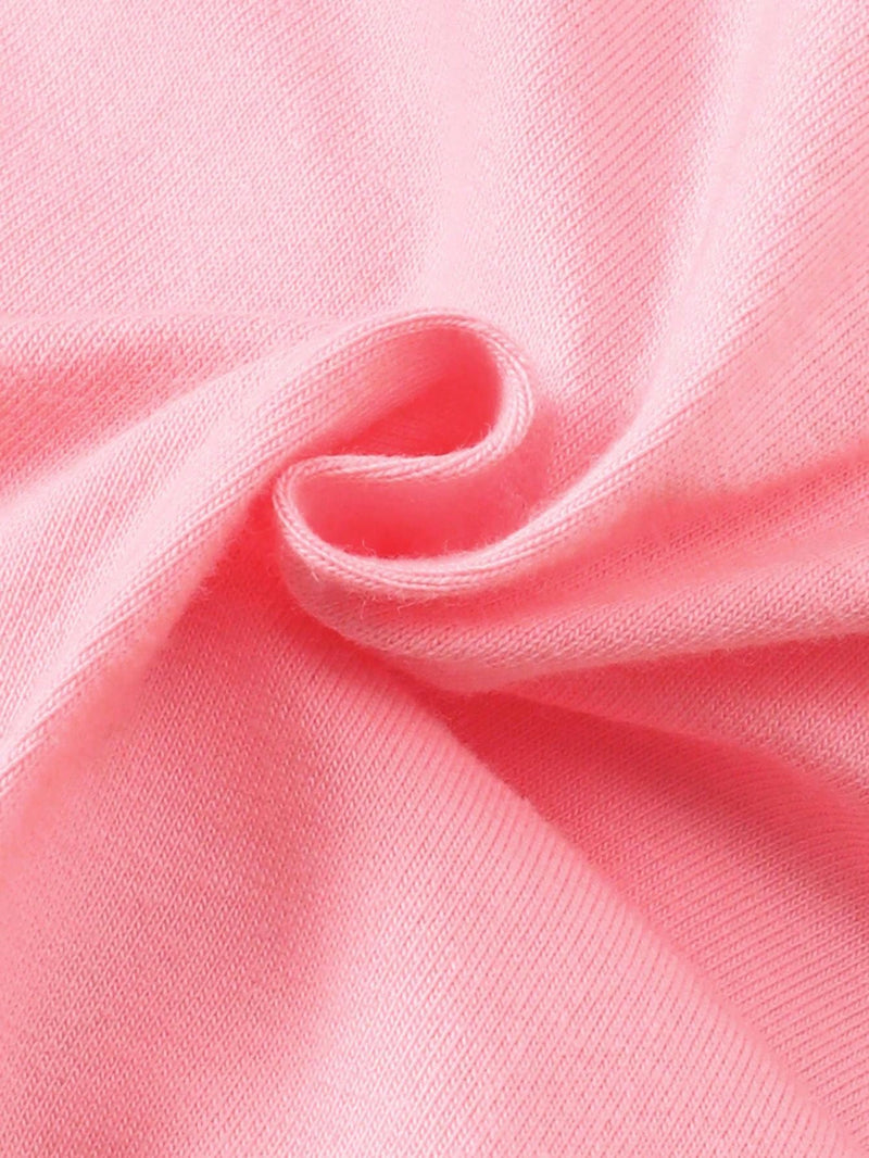 3 peças Conjunto de Macacão de Manga Longa com Decote Redondo Casual para Recém-Nascidos Meninas com Estampa de Estrela, Lua e Nuvem