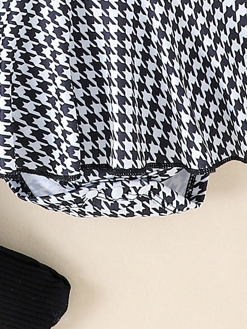 1 Peça Macacão Longo de Manga Longa com Estampa Patchwork Fofa para Bebês e Crianças Pequenas, Fino para Primavera e Outono