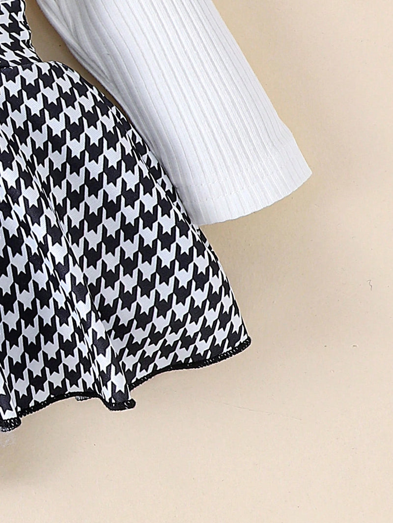 1 Peça Macacão Longo de Manga Longa com Estampa Patchwork Fofa para Bebês e Crianças Pequenas, Fino para Primavera e Outono