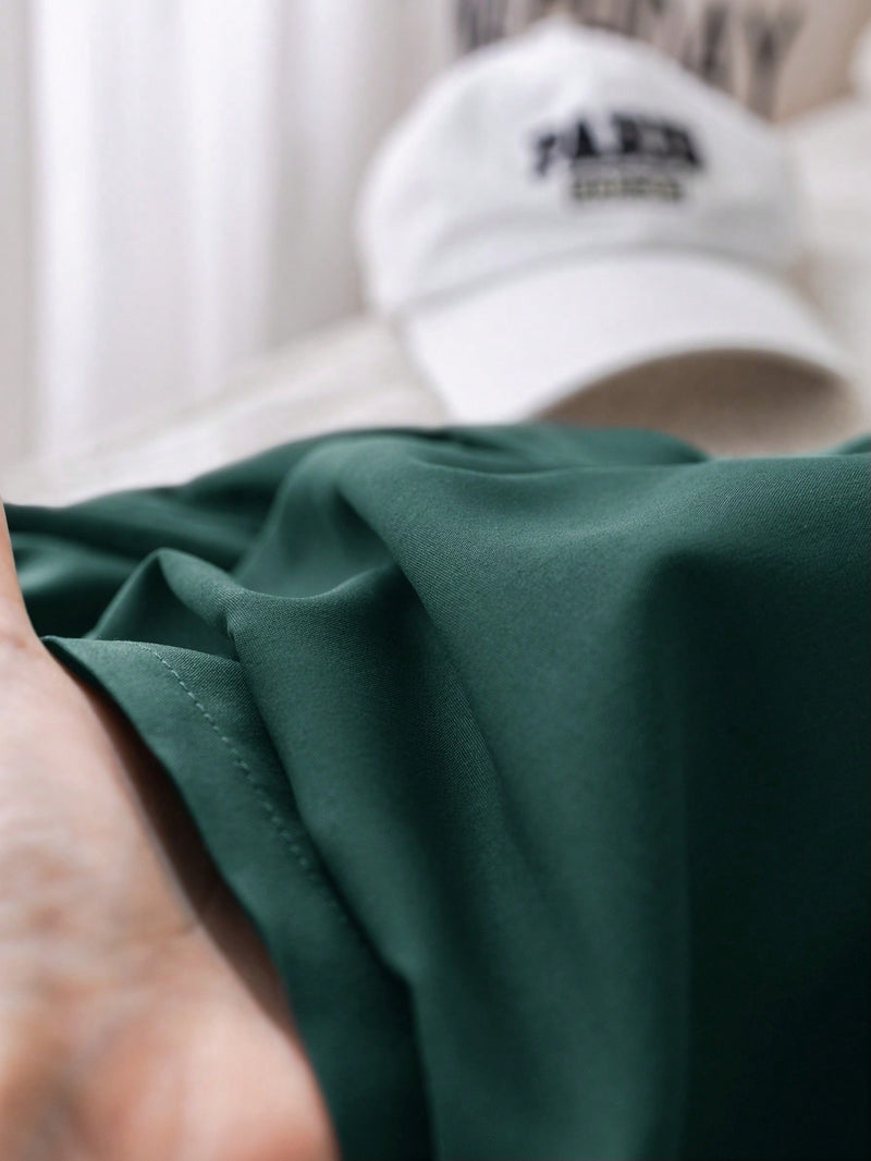 2 Peças Conjunto de Roupa de Outono Verde para Bebê Menino - Moletom com Capuz com Costura Decorativa e Calça com Cintura Elástica, Conjunto Esportivo Casual Combinável Adequado para Uso Externo e Doméstico