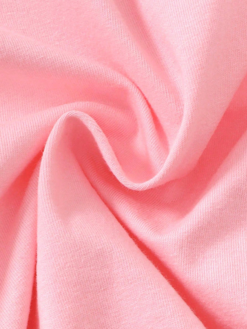 3 peças Conjunto de Macacão de Manga Longa com Decote Redondo Casual para Recém-Nascidos Meninas com Estampa de Estrela, Lua e Nuvem