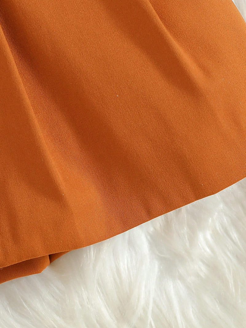 Souflis Souflis Jaqueta Forrada de Fleece para Bebês Meninas com Gola Falsa de Pele e Laço 3D, Casaco Trench para Outono Inverno, Cáqui Marrom