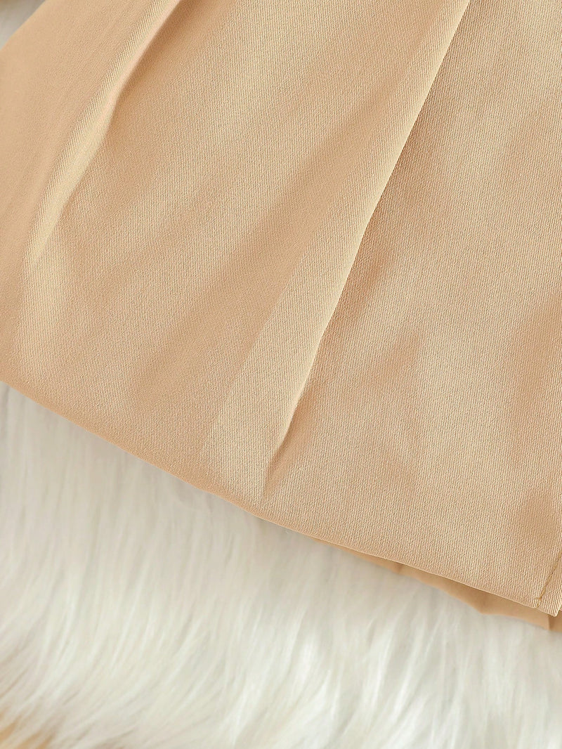 Souflis Souflis Jaqueta Forrada de Fleece para Bebês Meninas com Gola Falsa de Pele e Laço 3D, Casaco Trench para Outono Inverno, Cáqui Marrom