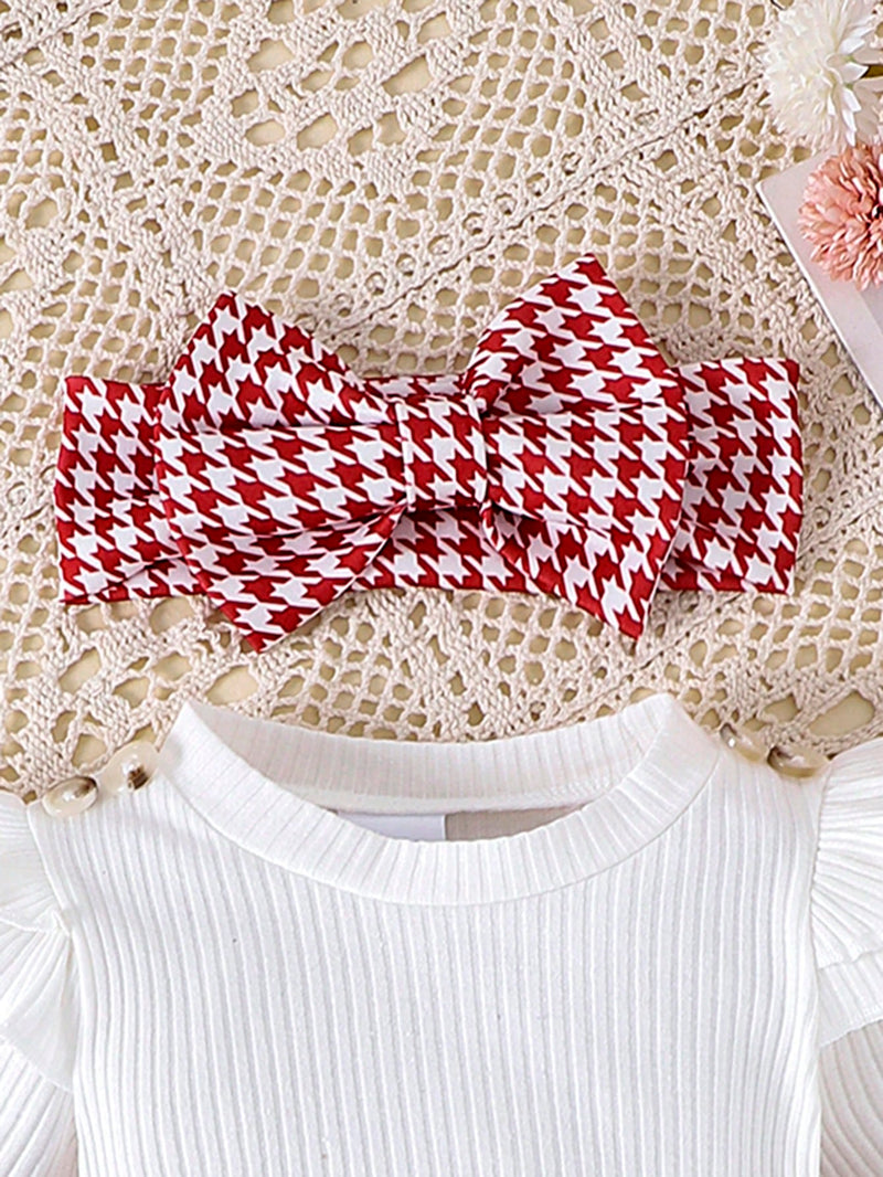 1 Peça Macacão Longo de Manga Longa com Estampa Patchwork Fofa para Bebês e Crianças Pequenas, Fino para Primavera e Outono