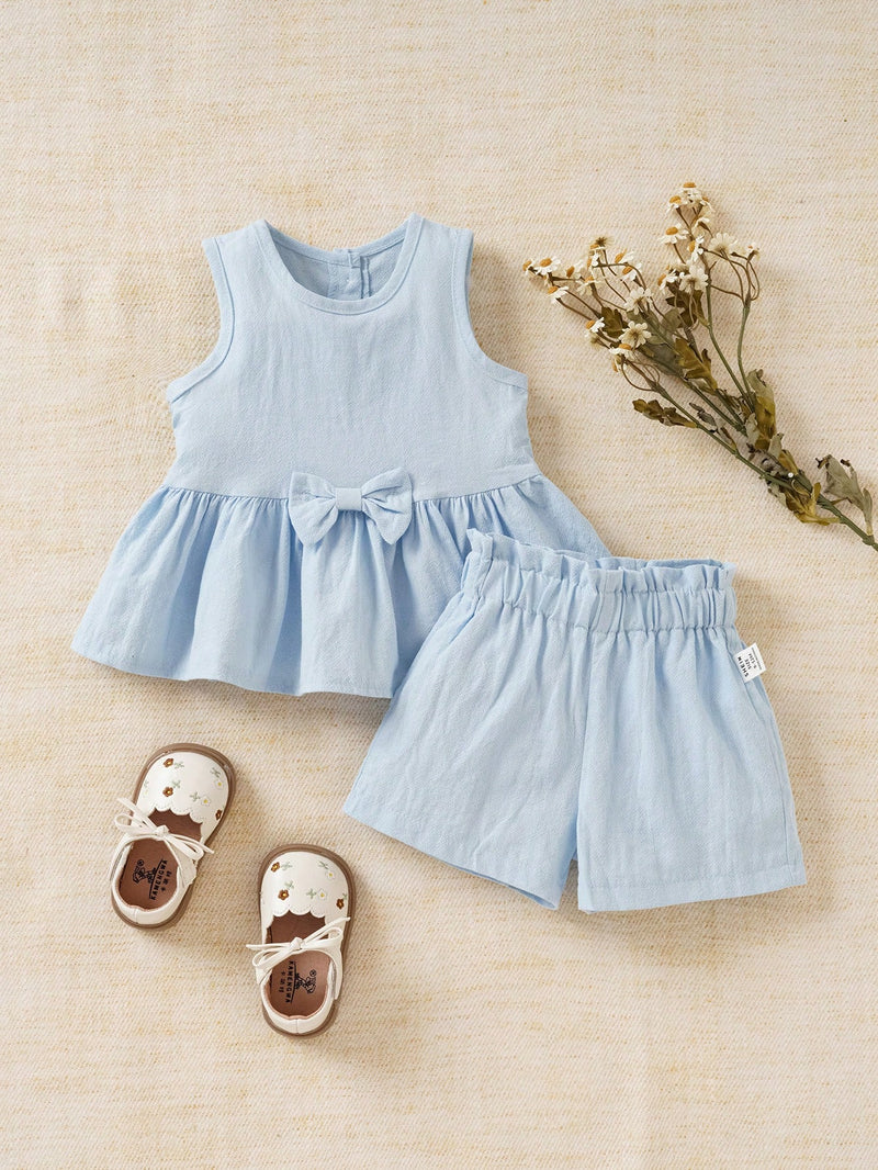 Souflis Souflis Conjunto de 2 peças para bebê menina em Rosa, Elegante, Bonito, Roupa Casual para o Dia a Dia de Primavera e Verão