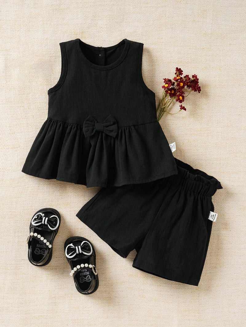 Souflis Souflis Conjunto de 2 peças para bebê menina em Rosa, Elegante, Bonito, Roupa Casual para o Dia a Dia de Primavera e Verão