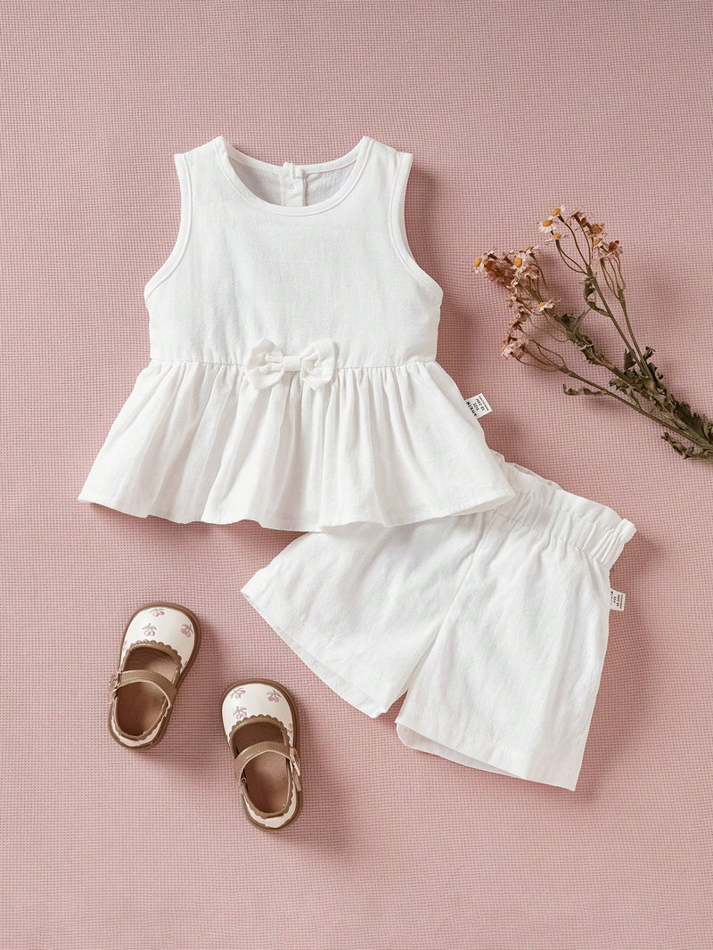 Souflis Souflis Conjunto de 2 peças para bebê menina em Rosa, Elegante, Bonito, Roupa Casual para o Dia a Dia de Primavera e Verão
