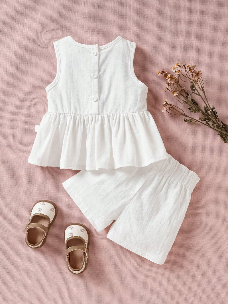 Souflis Souflis Conjunto de 2 peças para bebê menina em Rosa, Elegante, Bonito, Roupa Casual para o Dia a Dia de Primavera e Verão
