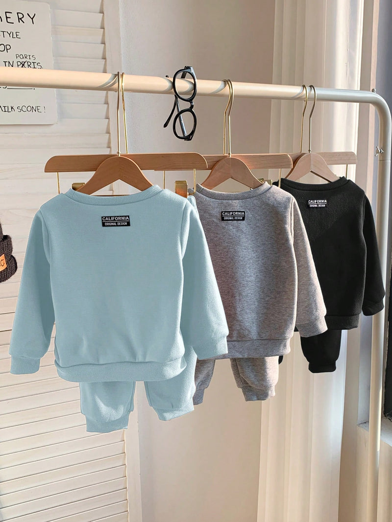 6 Peças Pacote de Conjunto de Roupas Combinadas de Menino/Menina Bebê, Verde Caqui e Cinza Sólido, Moletom de Manga Longa com Capuz Versátil e Calça Longa de Cintura Elástica, Adequado para Outono/Inverno, Outdoor e Esportes