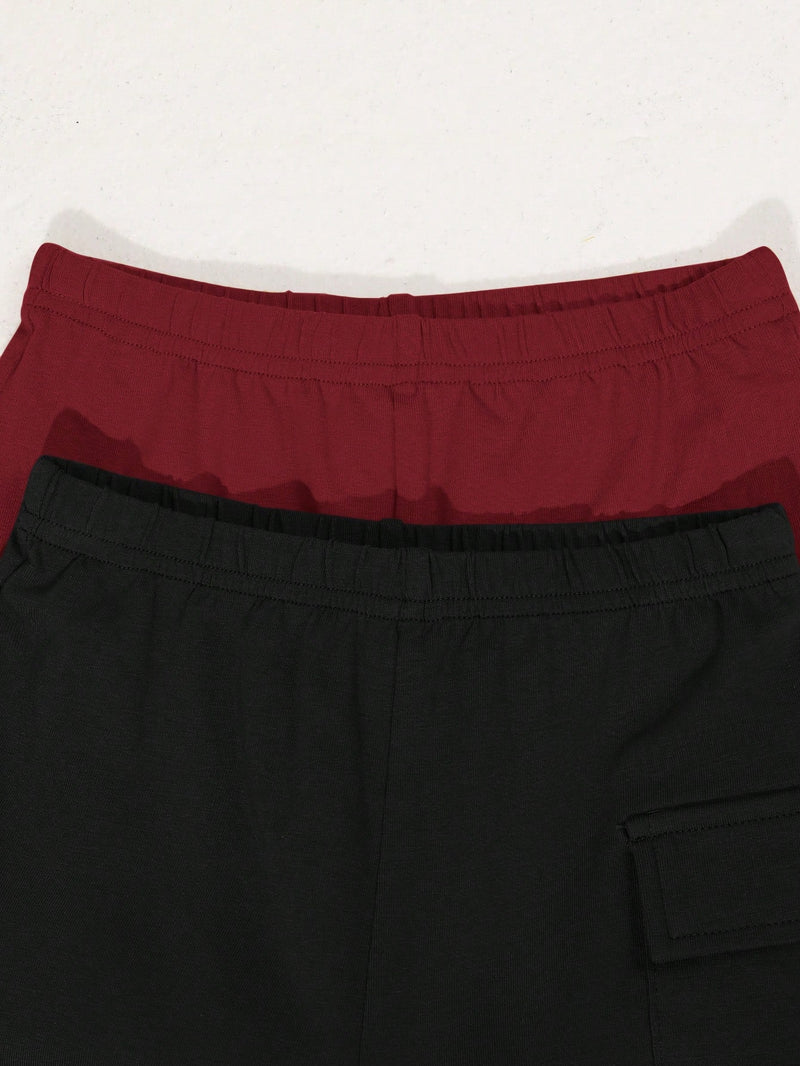 4 peças/conjunto de Verão Estilo Coreano Casual Fofo, Padrão de Desenho Animado Listrado Camiseta Manga Curta, Shorts de Elástico com Bolsos para Meninos e Meninas Bebês