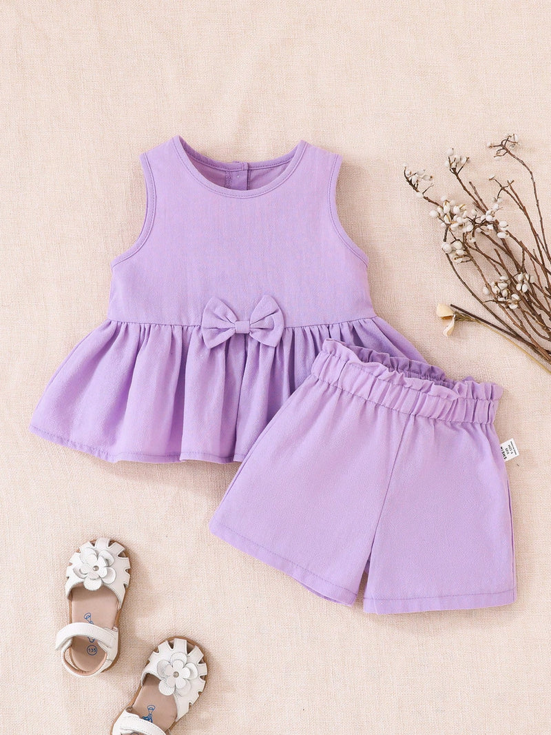 Souflis Souflis Conjunto de 2 peças para bebê menina em Rosa, Elegante, Bonito, Roupa Casual para o Dia a Dia de Primavera e Verão