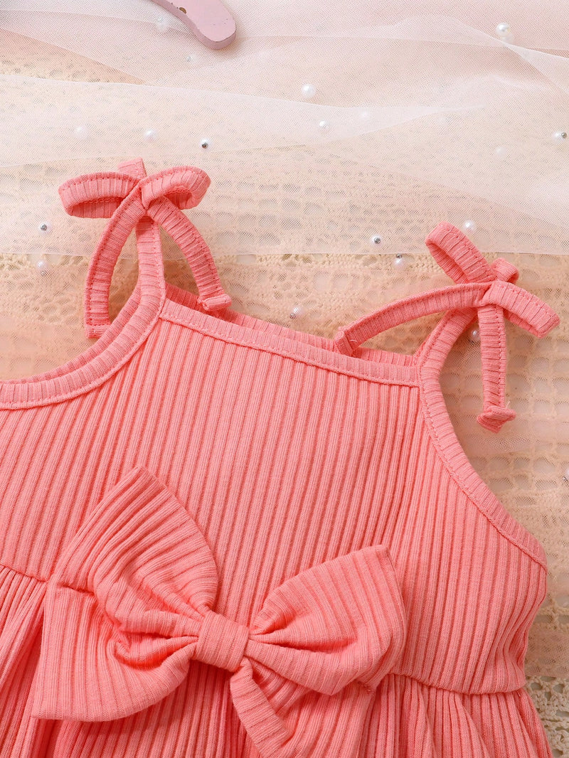 Conjunto com 2 Peças para Bebê Menina, Vestido de Princesa Decorado com Borboleta, Macio e Confortável