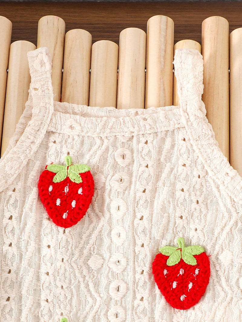 2 Peças Conjunto de Macacão e Shorts Confortáveis e Fofos com Alça Vazada para Bebê e Bebê Menina, Leve para Verão