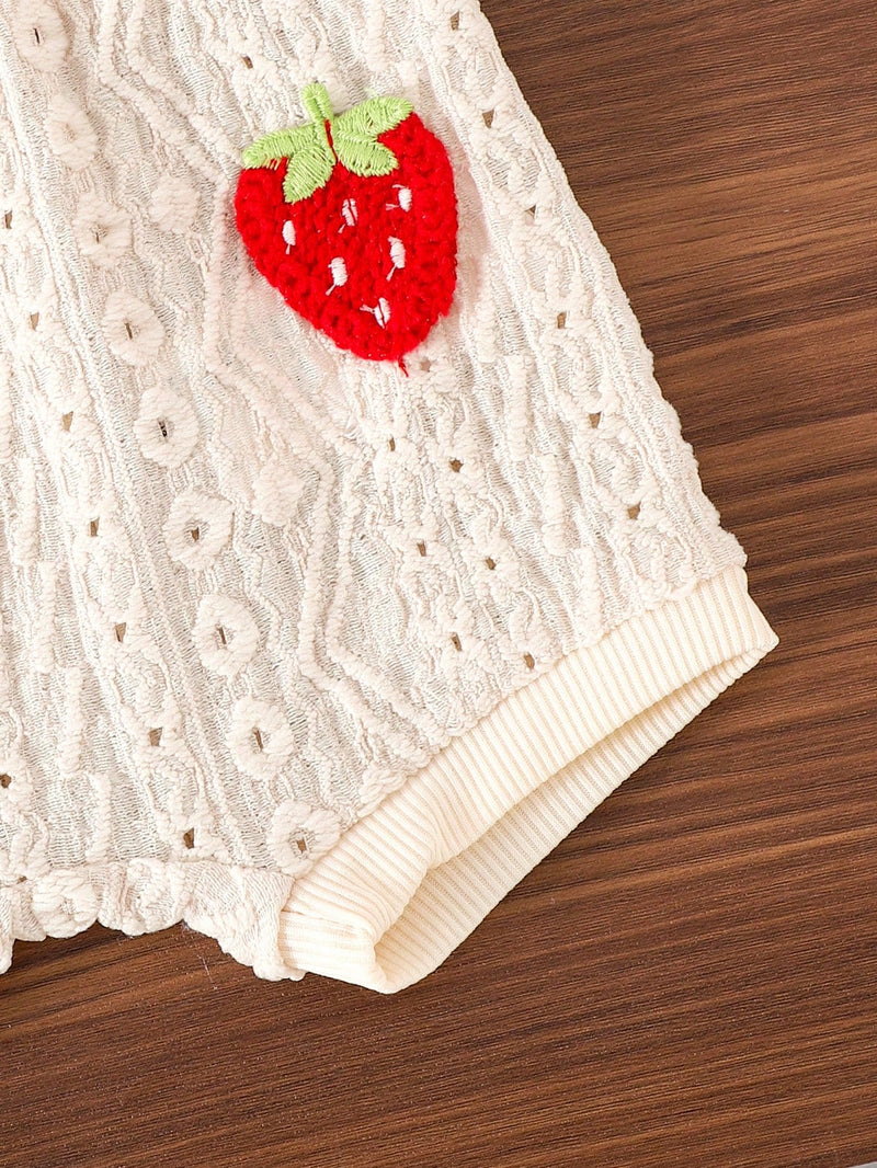 2 Peças Conjunto de Macacão e Shorts Confortáveis e Fofos com Alça Vazada para Bebê e Bebê Menina, Leve para Verão