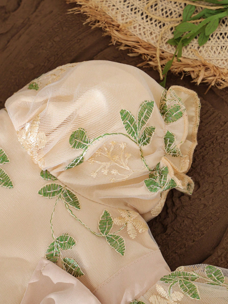 Souflis Souflis Vestido Rodado de Bebê Menina, Primavera, Rosa, Estilo Fofo e Luxuoso em Tecido Tule Fofinho, Decote Redondo, Cintura Abrível com Laço, Adequado para Festa e Reunião