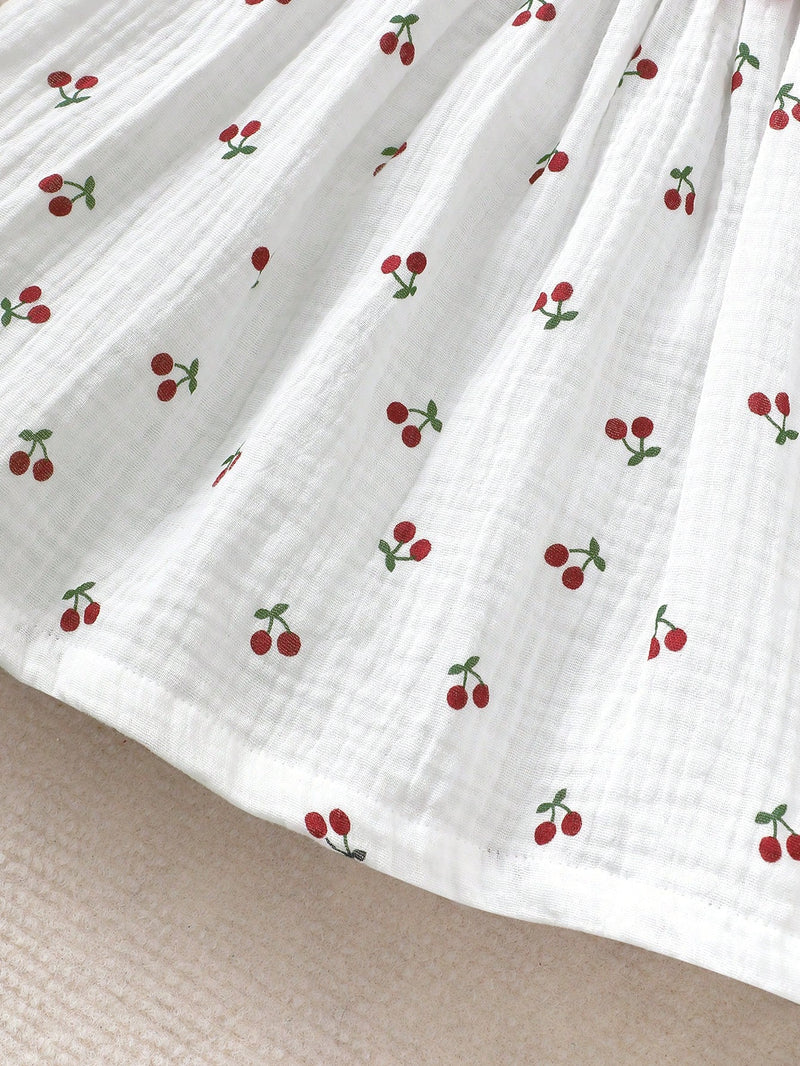2 peças/Conjunto Vestido Infantil Feminino de Verão com Laço Pregueado Coração e Chapéu Fofo, Conjunto de Vestido Casual de Verão Confortável e Versátil