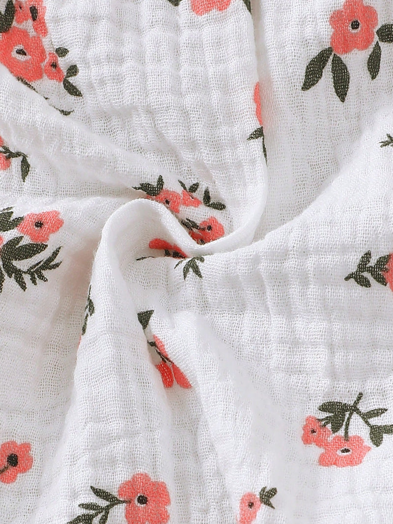 Conjunto de 2 peças para bebê menina, composto por Macaquinho Regata Reverso com Babados e Laço em Formato de Coração + Chapéu, Confortável e Versátil, Primavera/Verão
