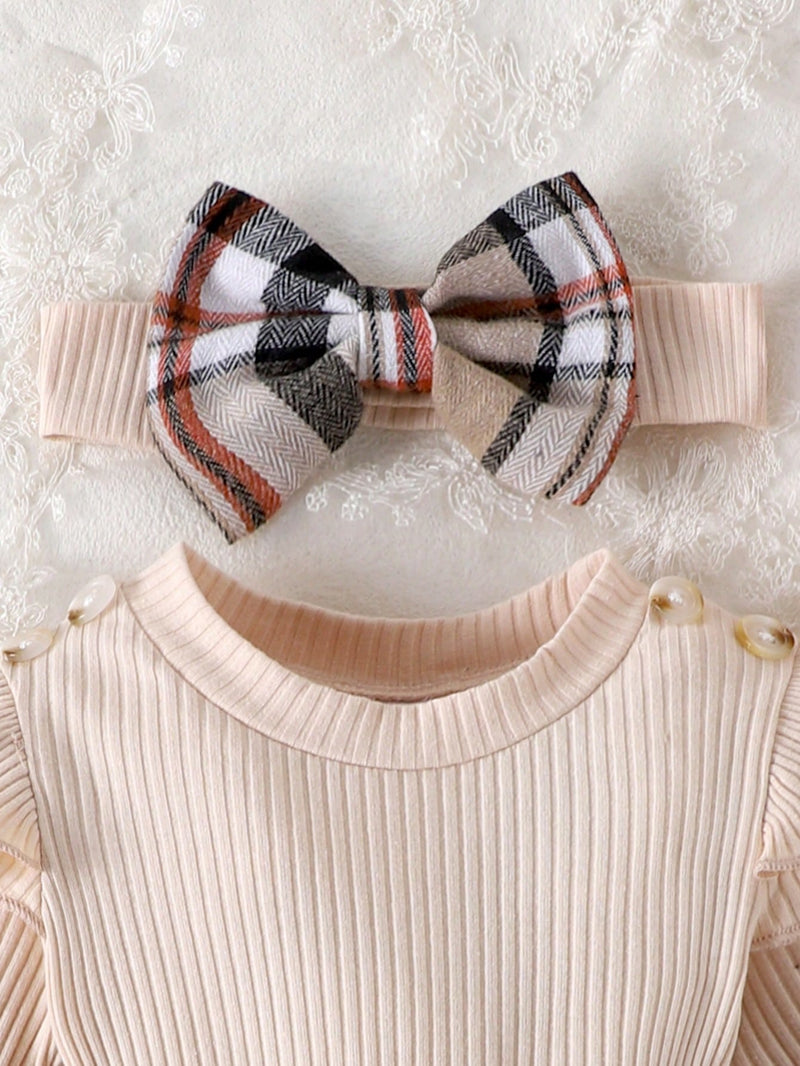 1 Peça Macacão Longo de Manga Longa com Estampa Patchwork Fofa para Bebês e Crianças Pequenas, Fino para Primavera e Outono