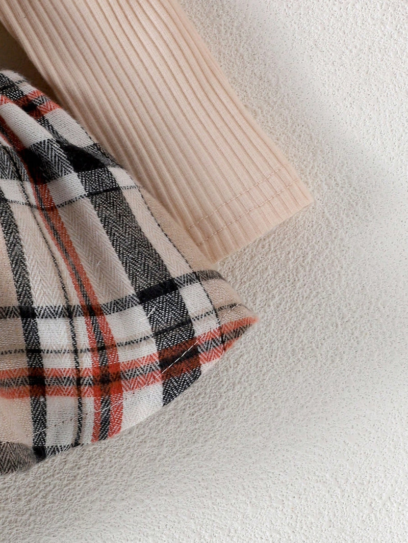 1 Peça Macacão Longo de Manga Longa com Estampa Patchwork Fofa para Bebês e Crianças Pequenas, Fino para Primavera e Outono
