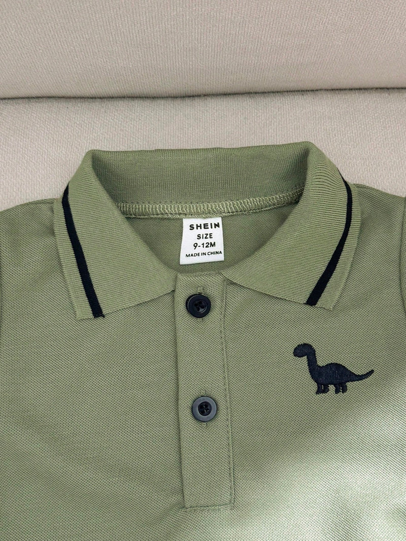 Souflis Souflis Conjunto Casual Estilo Academia de Camisa Polo + Shorts 2 Peças para Bebê Menino / Infantil / Criança Pequena, Primavera/Verão