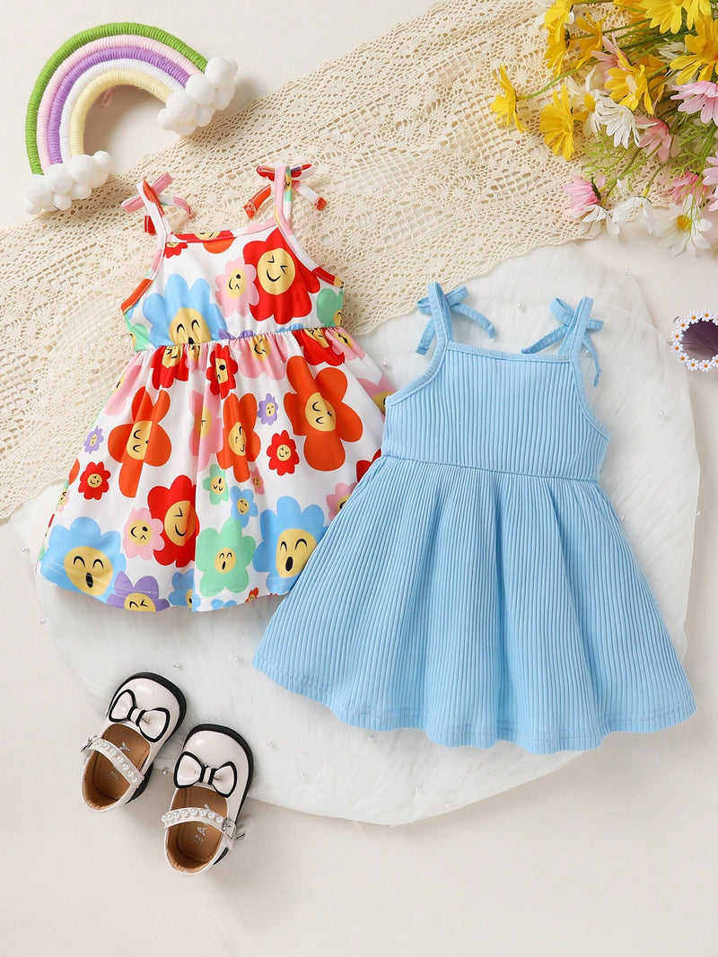 Conjunto com 2 Peças para Bebê Menina, Vestido de Princesa Decorado com Borboleta, Macio e Confortável