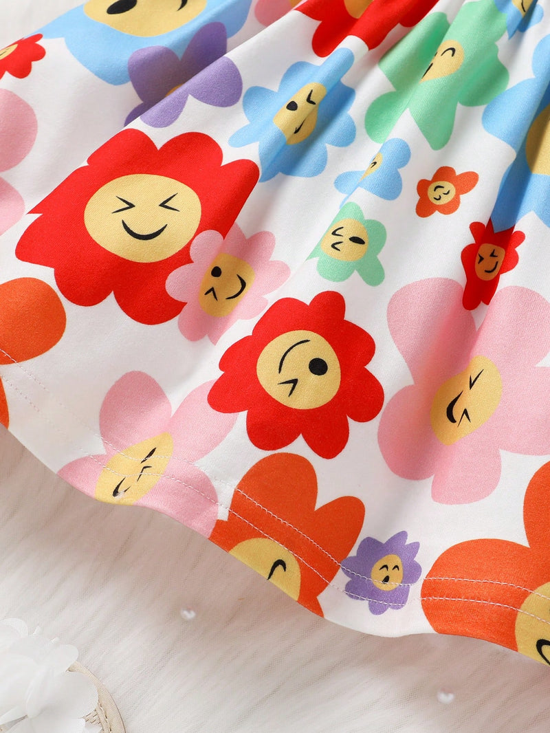 Conjunto com 2 Peças para Bebê Menina, Vestido de Princesa Decorado com Borboleta, Macio e Confortável