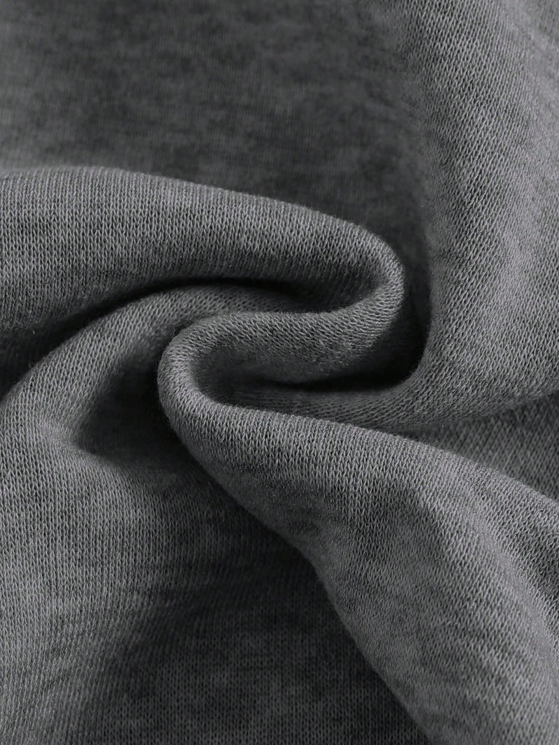2 Peças Conjunto de Bebê Menino, Moletom com Capuz e Estampa de Letra Casual e Calça Longa de Cintura Elástica, Adequado para Outono/Inverno