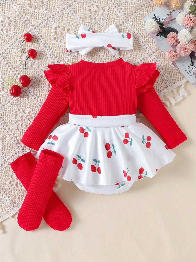 1 Peça Macacão Longo de Manga Longa com Estampa Patchwork Fofa para Bebês e Crianças Pequenas, Fino para Primavera e Outono