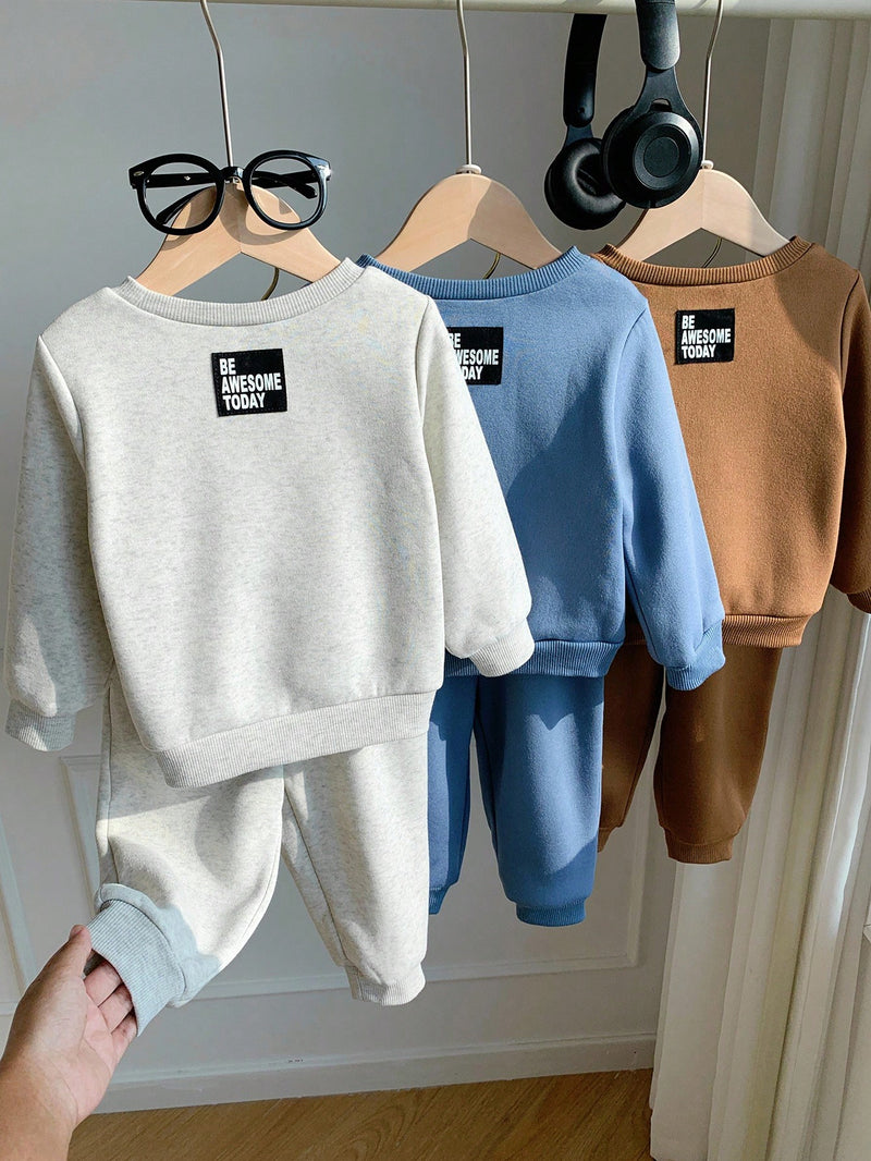 6 Peças Pacote de Conjunto de Roupas Combinadas de Menino/Menina Bebê, Verde Caqui e Cinza Sólido, Moletom de Manga Longa com Capuz Versátil e Calça Longa de Cintura Elástica, Adequado para Outono/Inverno, Outdoor e Esportes