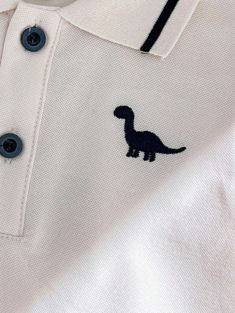 Souflis Souflis Conjunto Casual Estilo Academia de Camisa Polo + Shorts 2 Peças para Bebê Menino / Infantil / Criança Pequena, Primavera/Verão