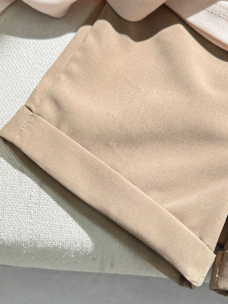 Souflis Souflis Conjunto Casual Estilo Academia de Camisa Polo + Shorts 2 Peças para Bebê Menino / Infantil / Criança Pequena, Primavera/Verão