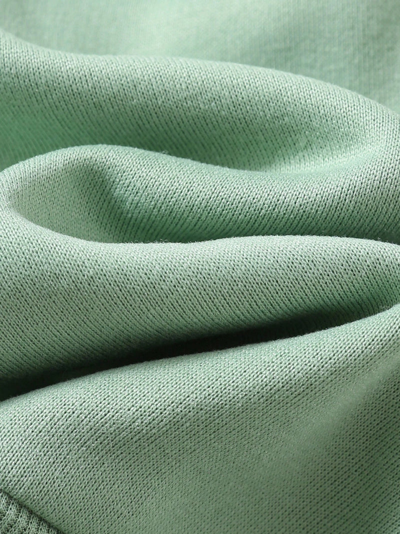 2 Peças Conjunto de Moletom Gola Careca com Recorte de Cor Marrom Casual Diário Combinável e Calça para Bebê Menino/Menina, Adequado para usar Dentro e Fora de Casa no Outono/Inverno